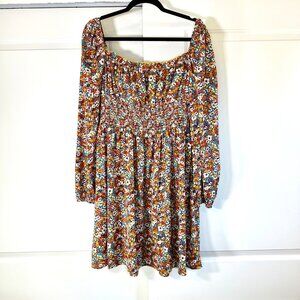 Milkmaid Floral Print Balloon Sleeve Dress 2XL